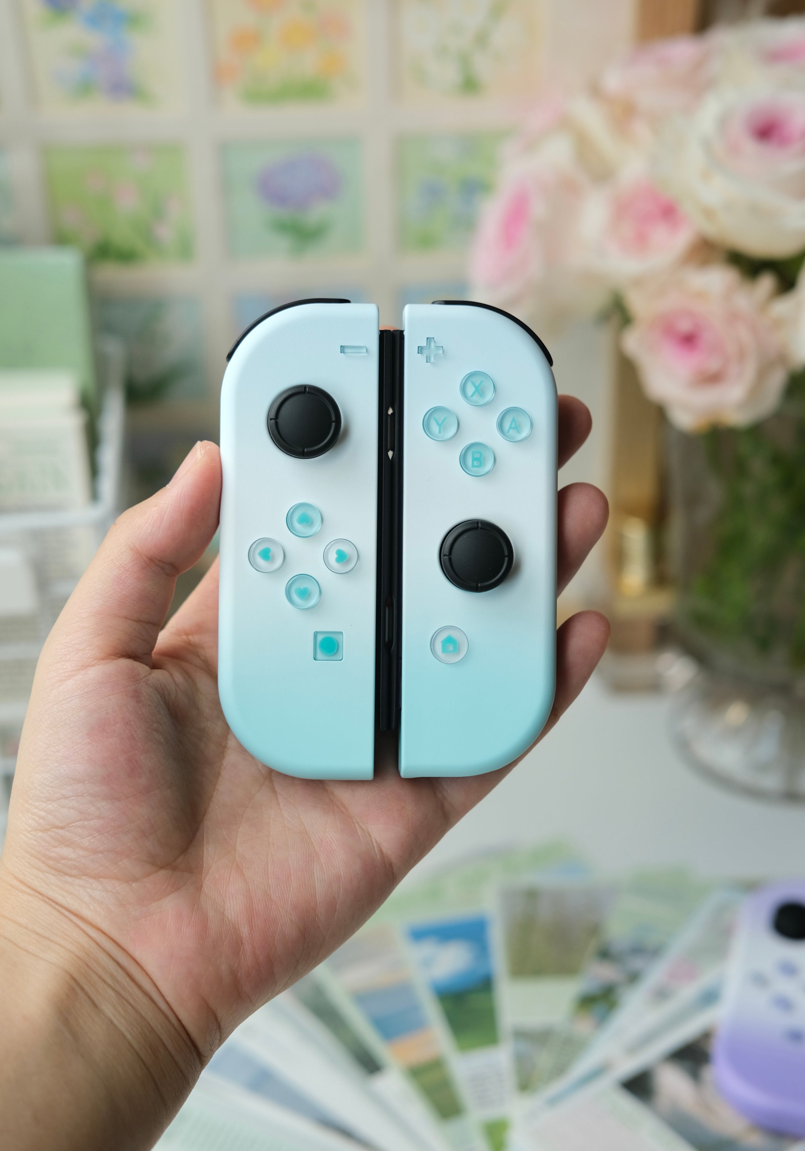 Blue & White Gradient Switch Joycons