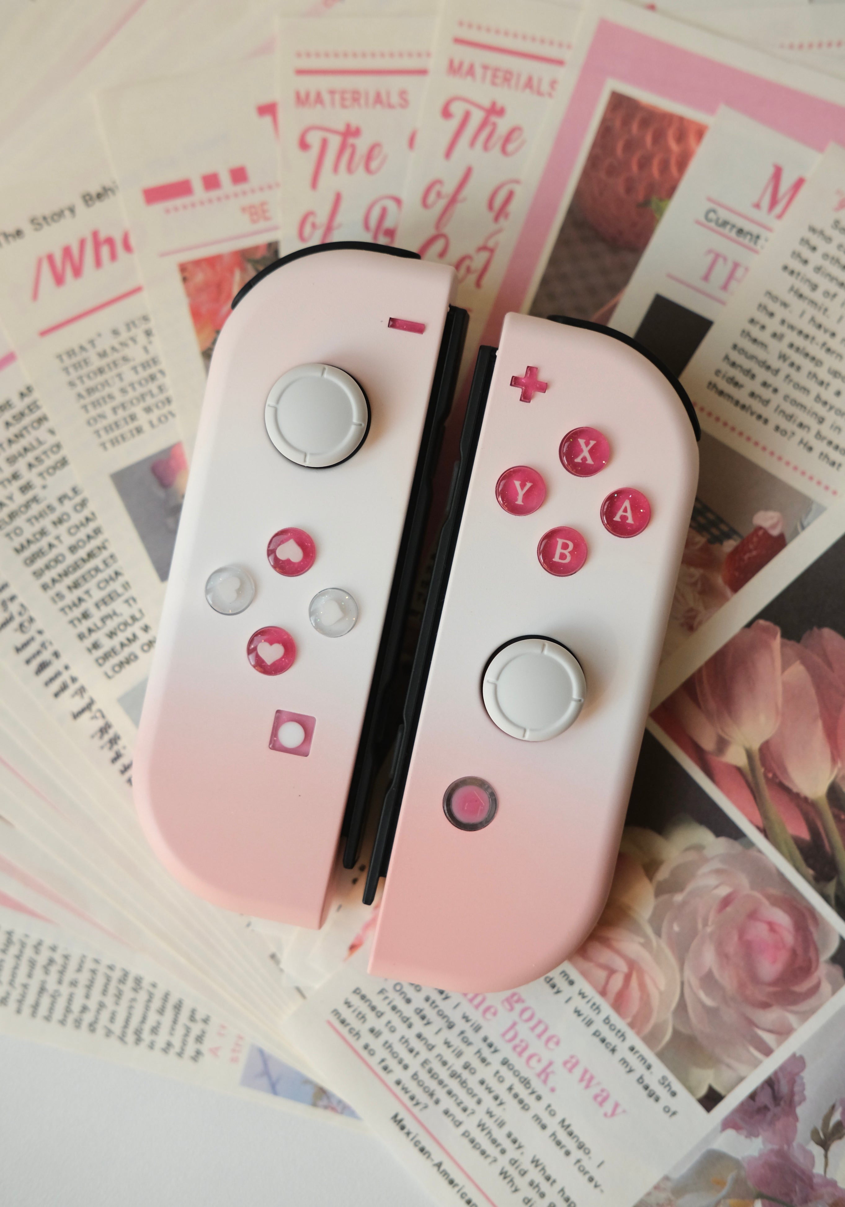 Pink & White Gradient Switch Joycons