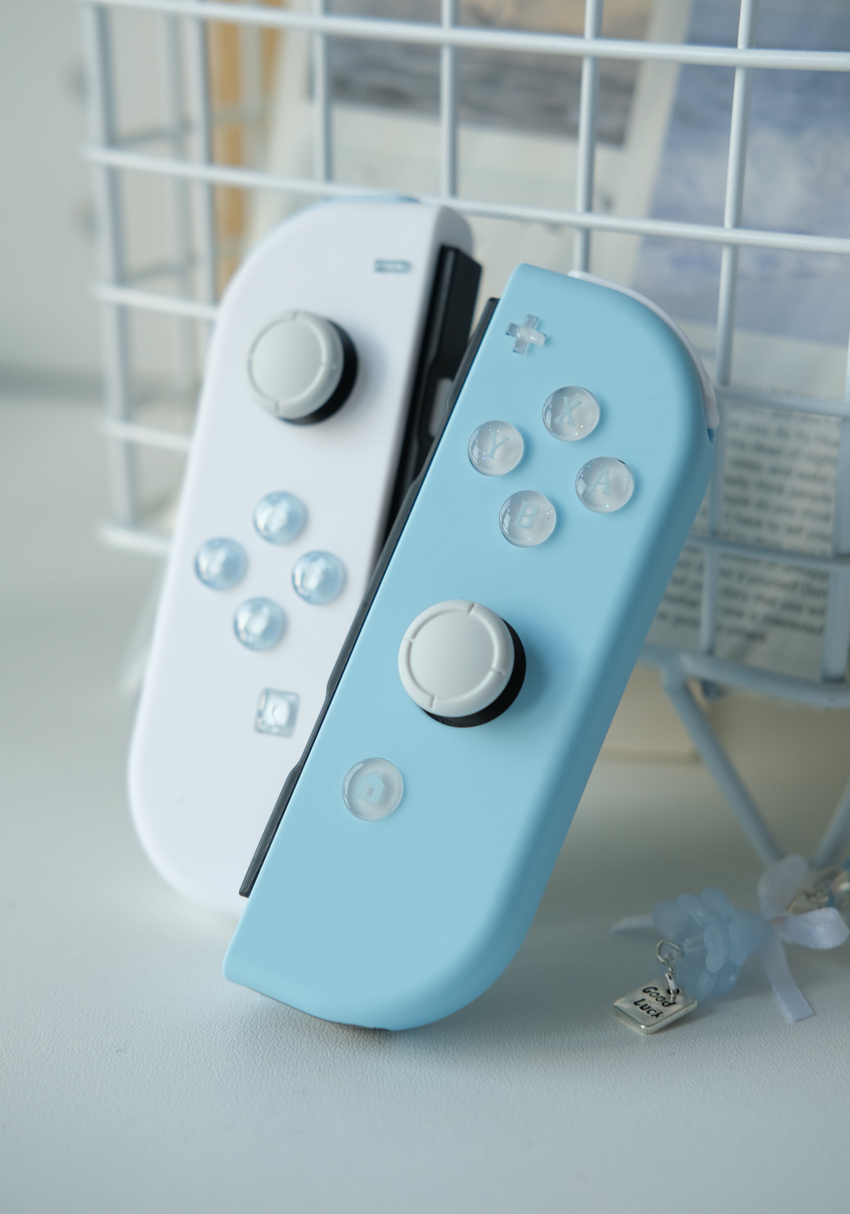 White & Light Blue Switch Joycons