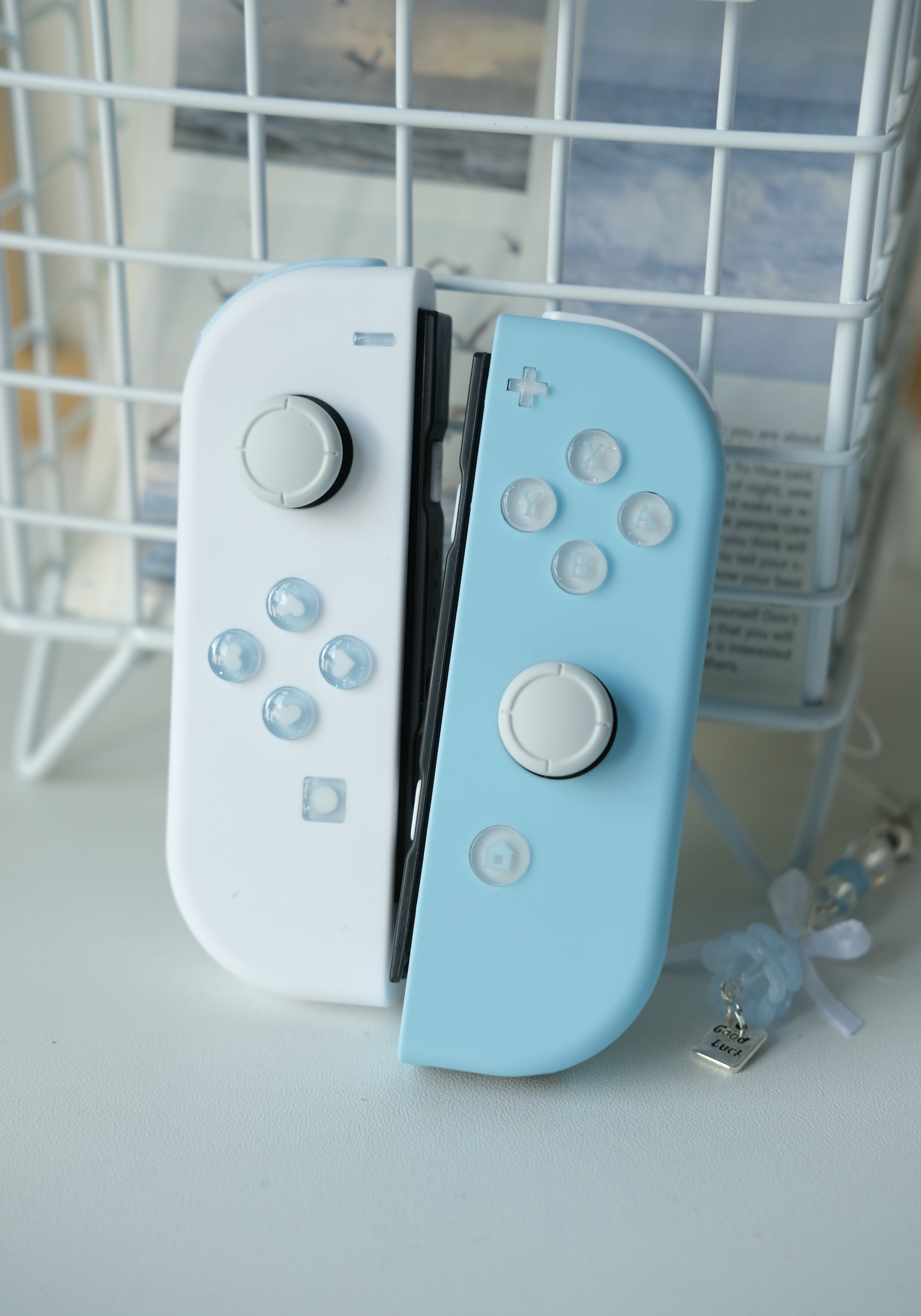 White & Light Blue Switch Joycons
