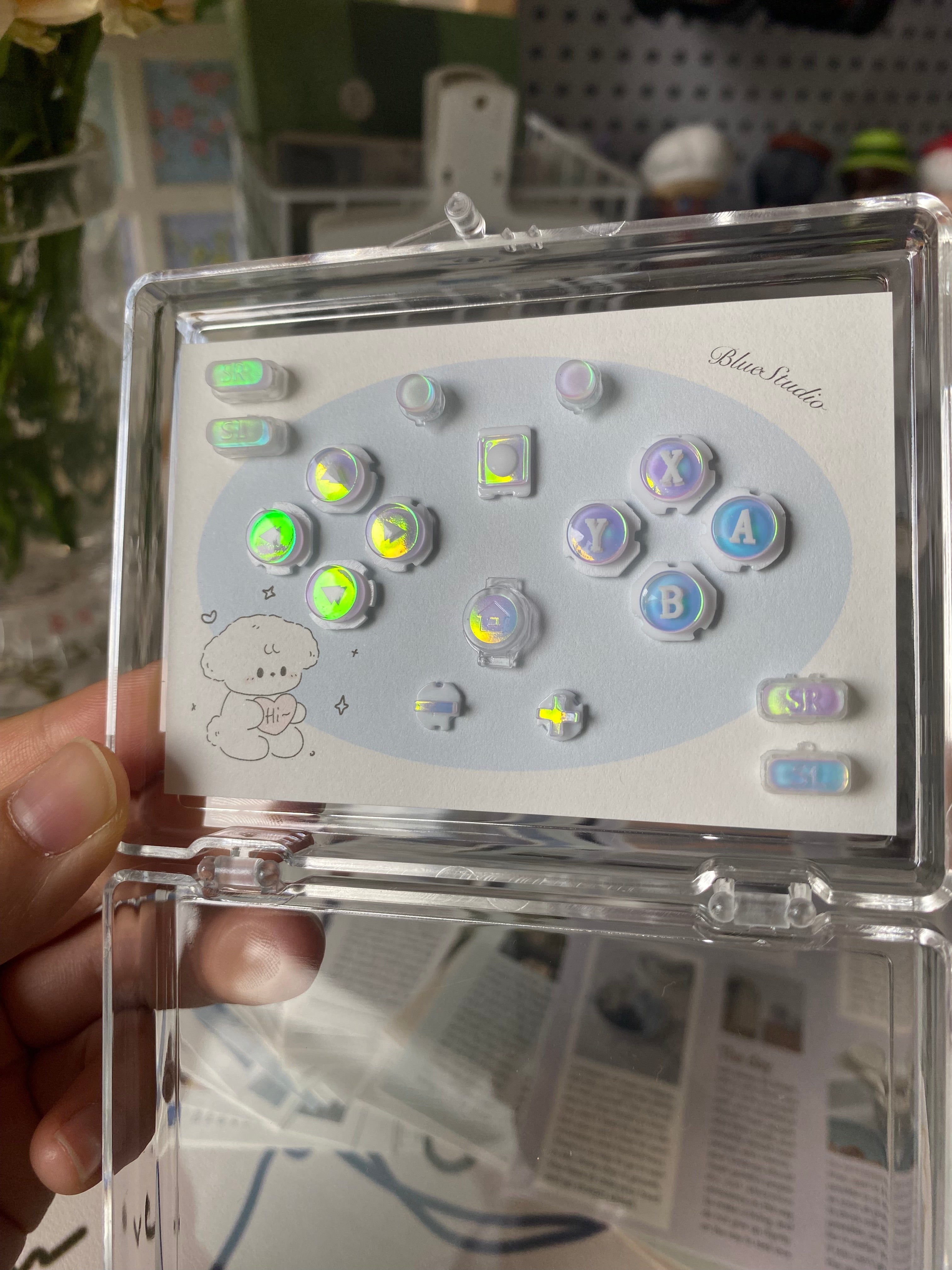 Holographic Blue Buttons