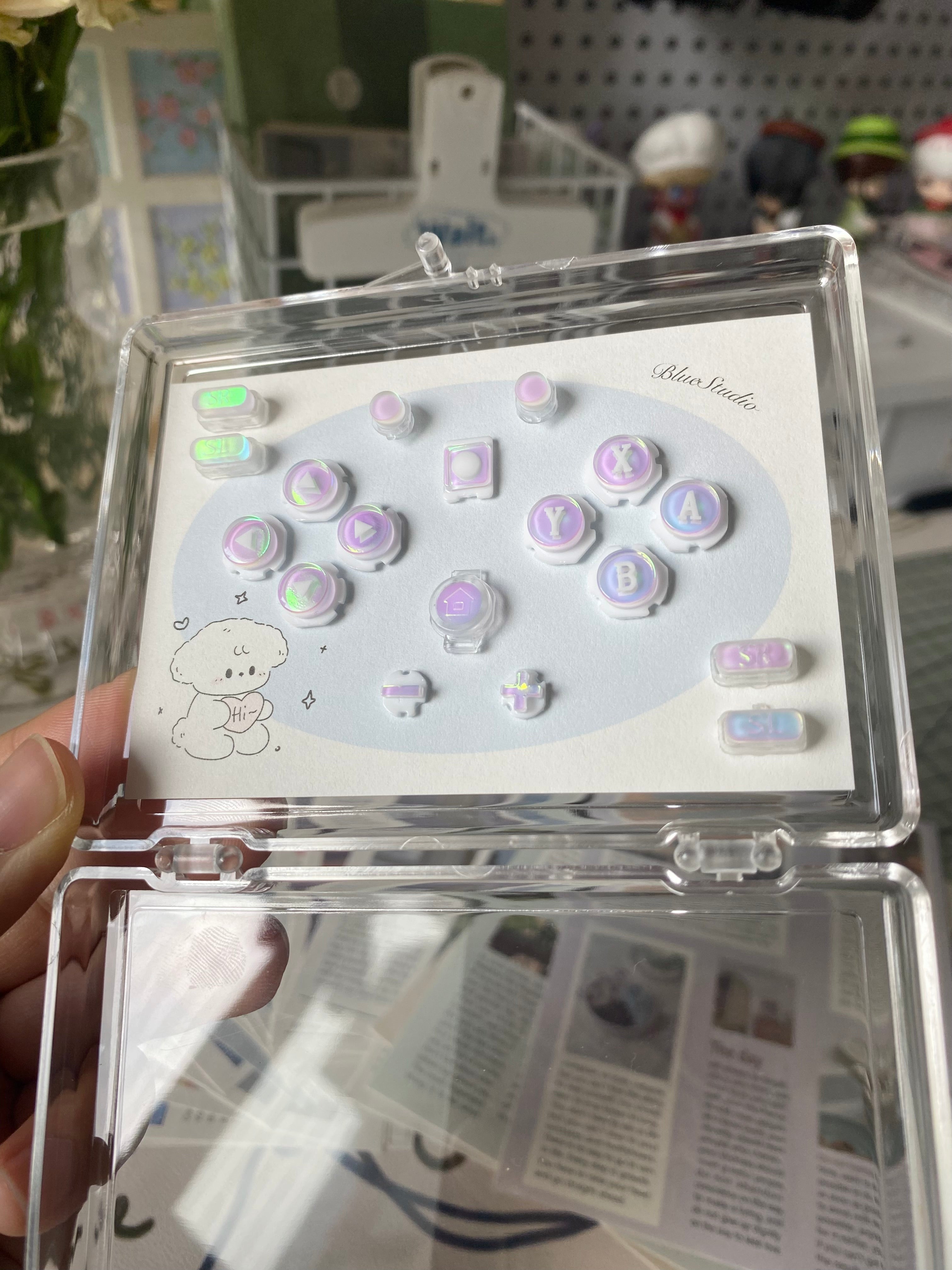 Holographic Blue Buttons