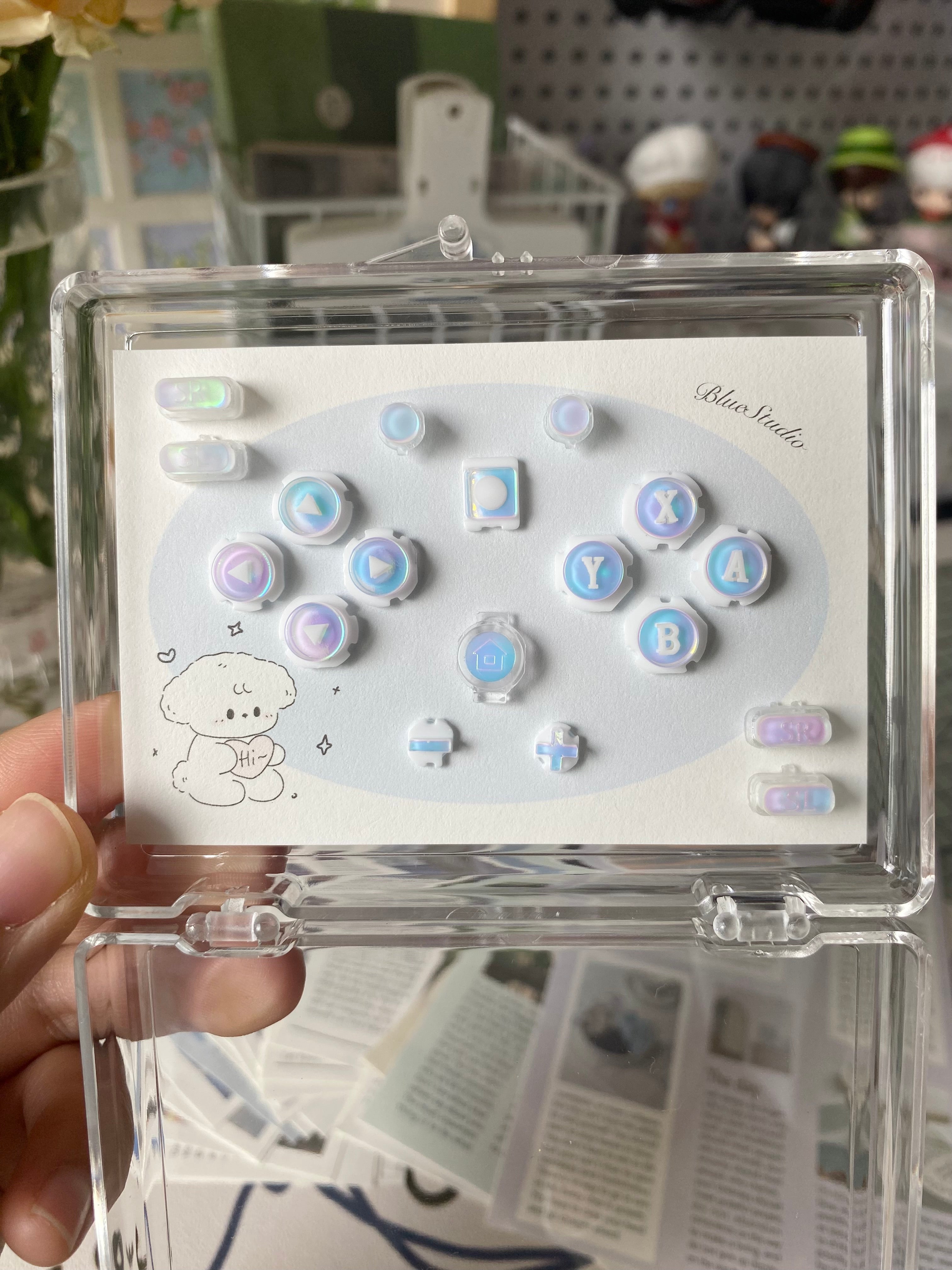 Holographic Blue Buttons
